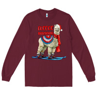 Burgundy Fleece Navidad Alpaca Long Sleeve Tee - LillyAllenDesigns