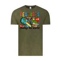 Vintage Olive teachers change the world Vintage Tee - NancyCooperArtShop