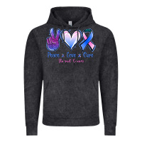 Vintage Black Peace Love Cure Thyroid Cancer Vintage Hoodie - Jasminsmagicworld