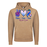 Vintage Coffee Peace Love Cure Thyroid Cancer Vintage Hoodie - Jasminsmagicworld