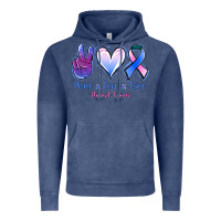 Vintage Denim Peace Love Cure Thyroid Cancer Vintage Hoodie - Jasminsmagicworld