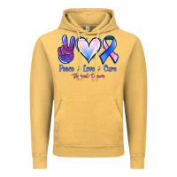 Peace Love Cure Thyroid Cancer Vintage Hoodie | Teevron