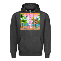 Charcoal Heather feeling beachy Zipper Hoodie - TumblerDesignByShophia