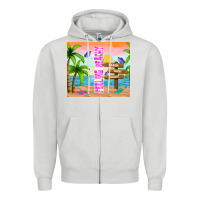 Dove Grey feeling beachy Zipper Hoodie - TumblerDesignByShophia