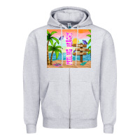 Heather Grey feeling beachy Zipper Hoodie - TumblerDesignByShophia