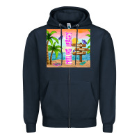Navy feeling beachy Zipper Hoodie - TumblerDesignByShophia