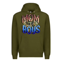 Army Green Mom of Boys Mother's Day Premium Hoodie - CowGirlArtShop