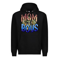 Black Mom of Boys Mother's Day Premium Hoodie - CowGirlArtShop
