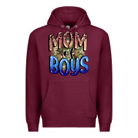 Burgundy Mom of Boys Mother's Day Premium Hoodie - CowGirlArtShop