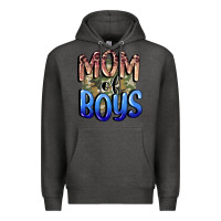 Charcoal Heather Mom of Boys Mother's Day Premium Hoodie - CowGirlArtShop