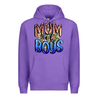 Purple Mom of Boys Mother's Day Premium Hoodie - CowGirlArtShop