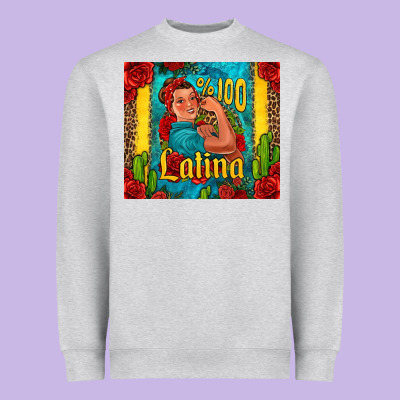 Hundred Percent Latina Strong Woman Heavyweight Sweatshirt Designed By Jasminsmagicworld