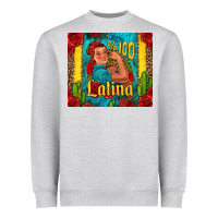 Heather Grey hundred percent latina strong woman Heavyweight Sweatshirt - Jasminsmagicworld