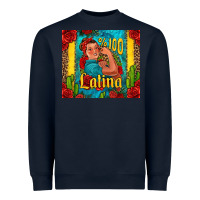 Navy hundred percent latina strong woman Heavyweight Sweatshirt - Jasminsmagicworld