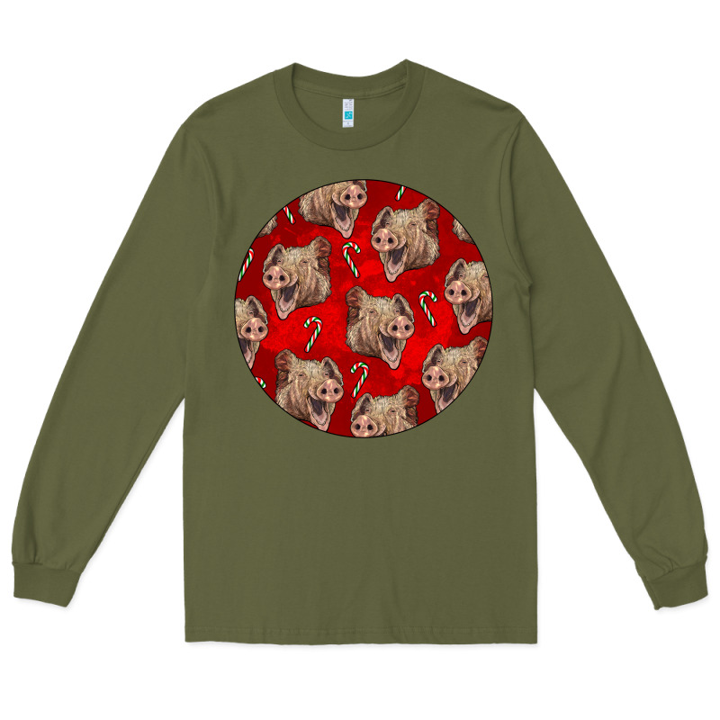 Christmas Pig Long Sleeve Tee by LillyAllenDesigns | Teevron