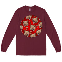 Burgundy christmas pig Long Sleeve Tee - LillyAllenDesigns