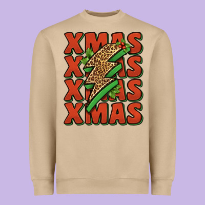 Xmas Lightning Bolt Heavyweight Sweatshirt Designed By Jasminsmagicworld