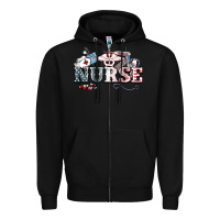 Black American Nurse 4th of july Zipper Hoodie - HowdyJamesFarm