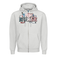 Dove Grey American Nurse 4th of july Zipper Hoodie - HowdyJamesFarm