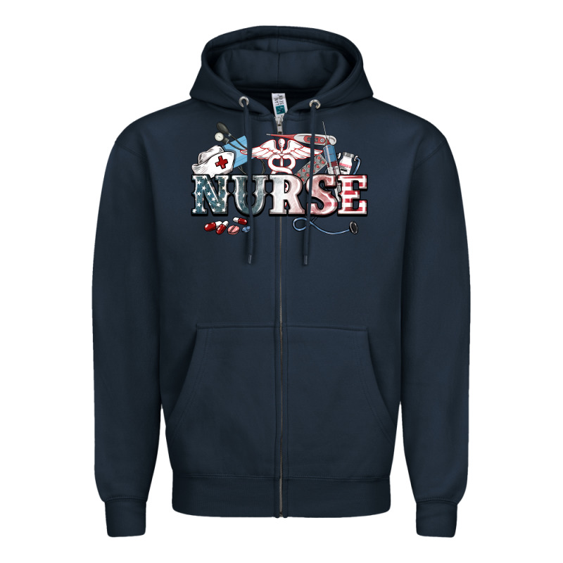American Nurse 4th Of July Zipper Hoodie by HowdyJamesFarm | Teevron