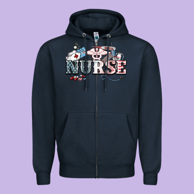 American Nurse 4th Of July Zipper Hoodie Designed By Howdyjamesfarm