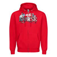 Red American Nurse 4th of july Zipper Hoodie - HowdyJamesFarm