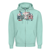 Seafoam American Nurse 4th of july Zipper Hoodie - HowdyJamesFarm