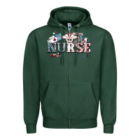 Sports Green American Nurse 4th of july Zipper Hoodie - HowdyJamesFarm