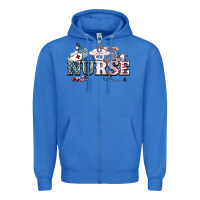True Royal American Nurse 4th of july Zipper Hoodie - HowdyJamesFarm