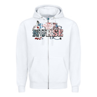 White American Nurse 4th of july Zipper Hoodie - HowdyJamesFarm
