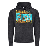 Vintage Black born to fish forced to work Vintage Hoodie - NancyCooperArtShop