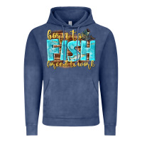 Vintage Denim born to fish forced to work Vintage Hoodie - NancyCooperArtShop