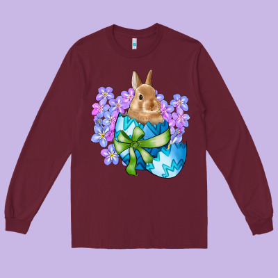 Easter Bunny Egg Flowers Long Sleeve Tee Designed By Ranaportraitstore