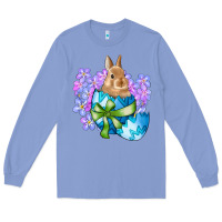 Colony Blue easter bunny egg flowers Long Sleeve Tee - RanaPortraitStore