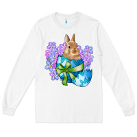 White easter bunny egg flowers Long Sleeve Tee - RanaPortraitStore