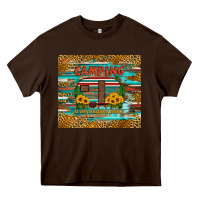 Chocolate Brown camping is my happy place Heavy Core Tee - Artiststas