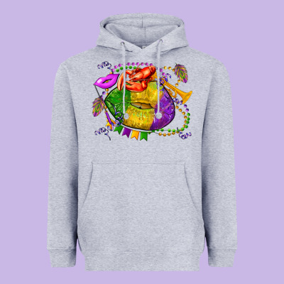 Mardi Gras Lips Olivia Heavyweight Hoodie Designed By Oliviacreatesart