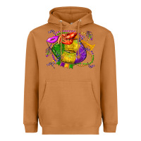 Meerkat mardi gras lips olivia Heavyweight Hoodie - OliviaCreatesArt