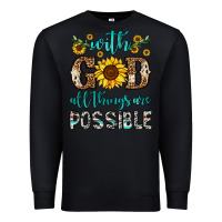 Black with god all things are possible Premium Sweatshirt - OliviaCreatesArt