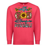Cardinal with god all things are possible Premium Sweatshirt - OliviaCreatesArt