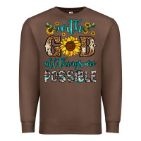 Chestnut with god all things are possible Premium Sweatshirt - OliviaCreatesArt