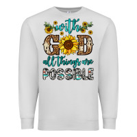 Dove Grey with god all things are possible Premium Sweatshirt - OliviaCreatesArt