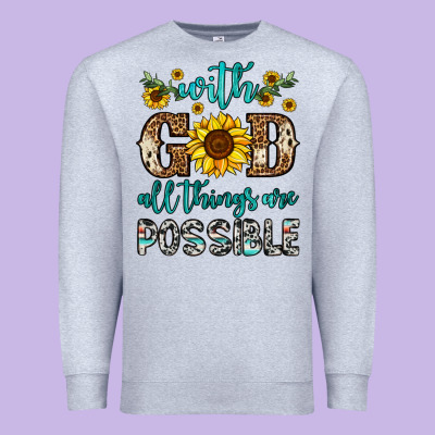 With God All Things Are Possible Premium Sweatshirt Designed By Oliviacreatesart