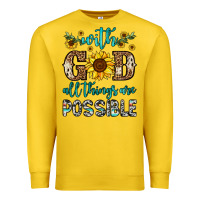 Lemon with god all things are possible Premium Sweatshirt - OliviaCreatesArt