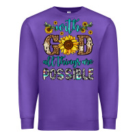 Purple with god all things are possible Premium Sweatshirt - OliviaCreatesArt