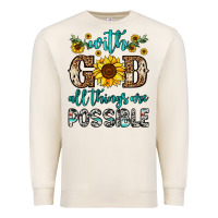 Sandshell with god all things are possible Premium Sweatshirt - OliviaCreatesArt