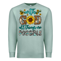 Seafoam with god all things are possible Premium Sweatshirt - OliviaCreatesArt