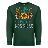 Sports Green with god all things are possible Premium Sweatshirt - OliviaCreatesArt