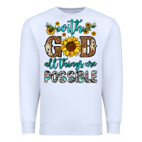 White with god all things are possible Premium Sweatshirt - OliviaCreatesArt
