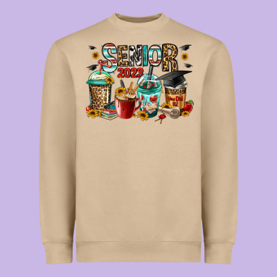 Senior 2023 Coffee Cups Heavyweight Sweatshirt Designed By Jasminsmagicworld